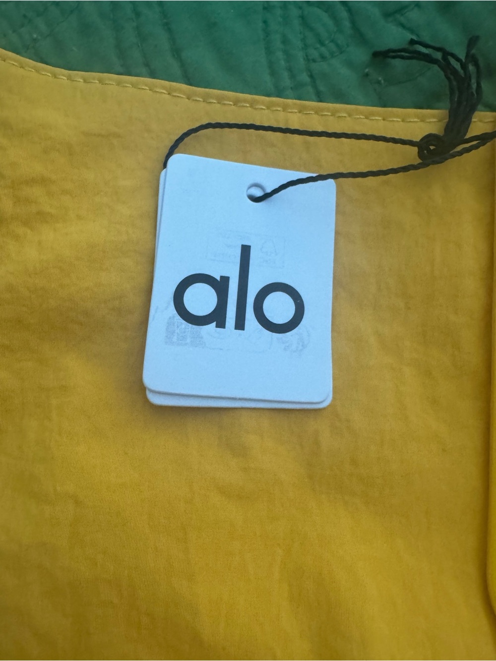 ALO Yoga Yellow Canvas Tote with White Logo and Handles - Picture 4 of 5